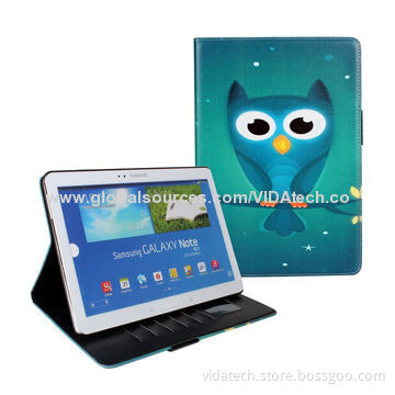 Owl Pattern Leather Case with Credit Card Slots and Holder, for Samsung Galaxy Note 10.1
